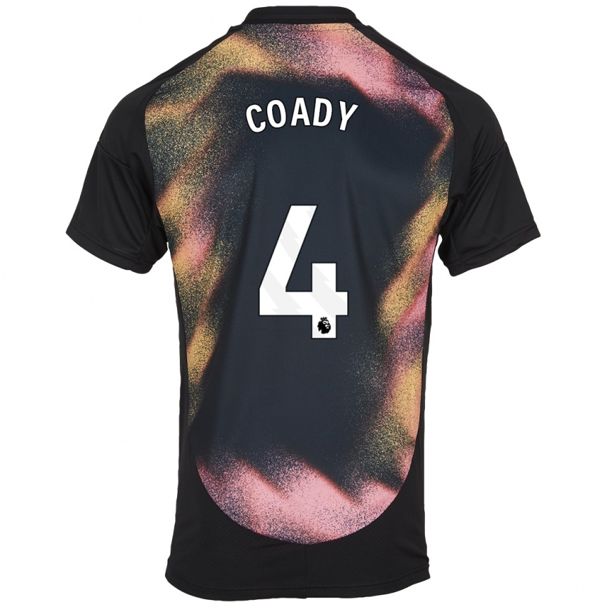 Niño Camiseta Conor Coady #4 Negro Blanco 2ª Equipación 2024/25 La Camisa Argentina