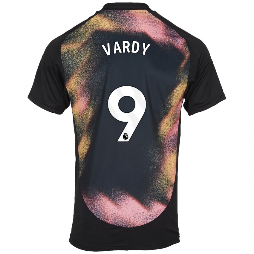 Niño Camiseta Jamie Vardy #9 Negro Blanco 2ª Equipación 2024/25 La Camisa Argentina