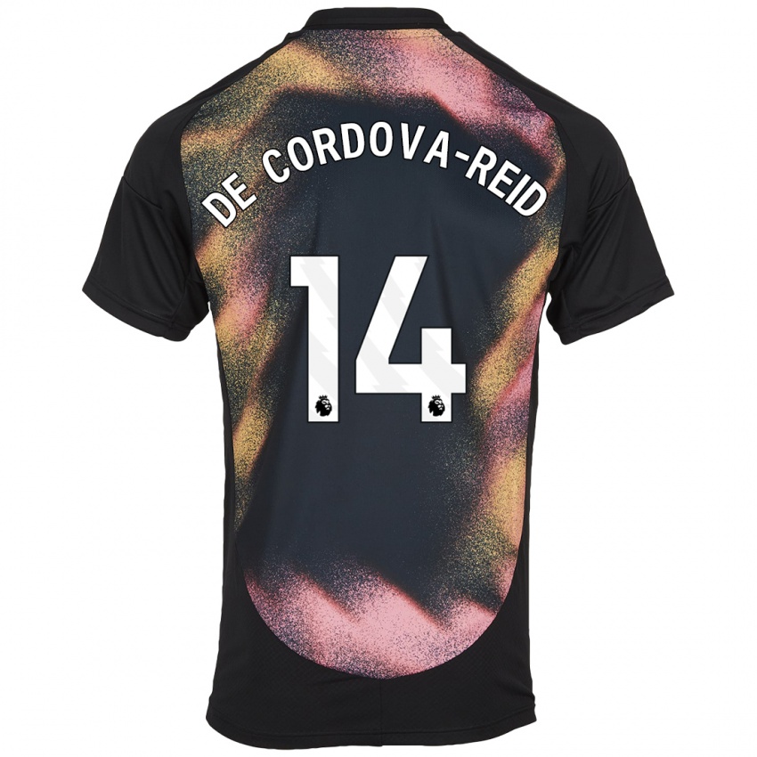 Niño Camiseta Bobby De Cordova-Reid #14 Negro Blanco 2ª Equipación 2024/25 La Camisa Argentina