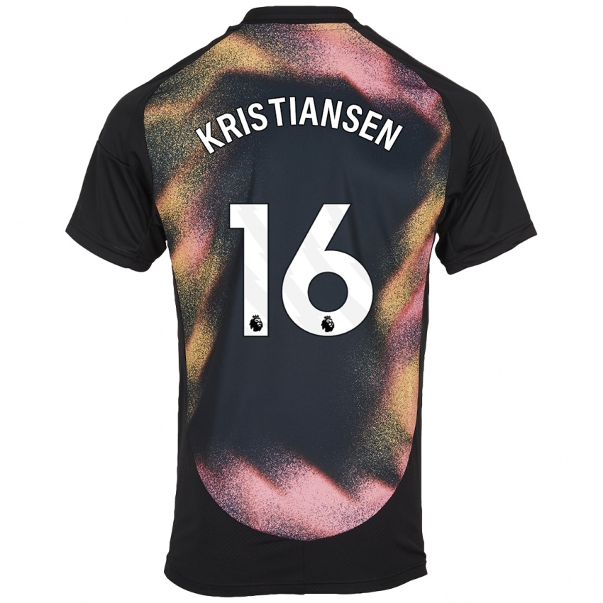 Niño Camiseta Victor Kristiansen #16 Negro Blanco 2ª Equipación 2024/25 La Camisa Argentina