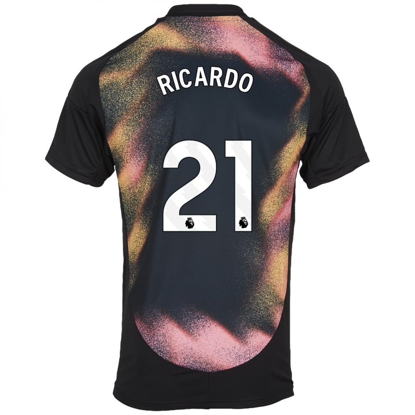 Niño Camiseta Ricardo Pereira #21 Negro Blanco 2ª Equipación 2024/25 La Camisa Argentina