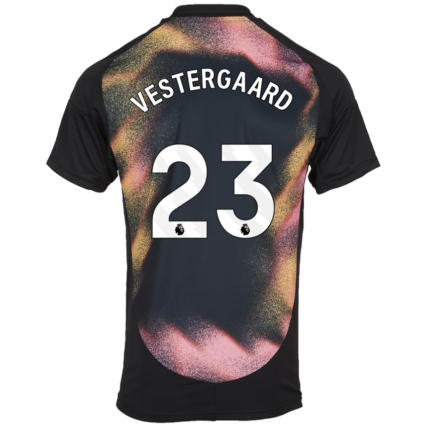 Niño Camiseta Jannik Vestergaard #23 Negro Blanco 2ª Equipación 2024/25 La Camisa Argentina