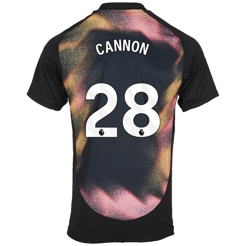 Niño Camiseta Thomas Cannon #28 Negro Blanco 2ª Equipación 2024/25 La Camisa Argentina