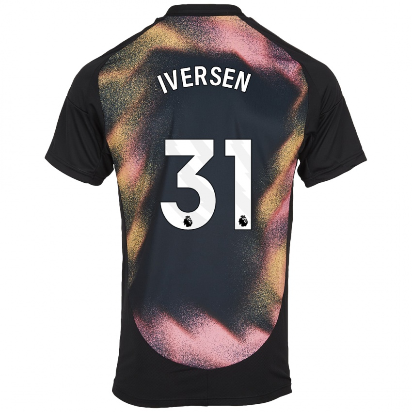 Niño Camiseta Daniel Iversen #31 Negro Blanco 2ª Equipación 2024/25 La Camisa Argentina