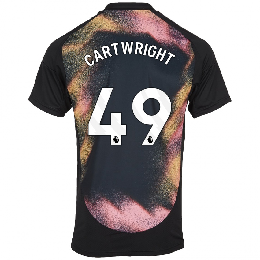 Niño Camiseta Henry Cartwright #49 Negro Blanco 2ª Equipación 2024/25 La Camisa Argentina