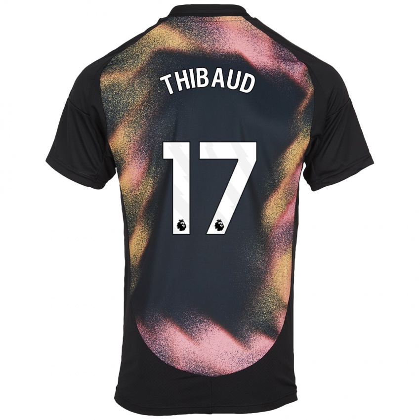 Niño Camiseta Julie Thibaud #17 Negro Blanco 2ª Equipación 2024/25 La Camisa Argentina