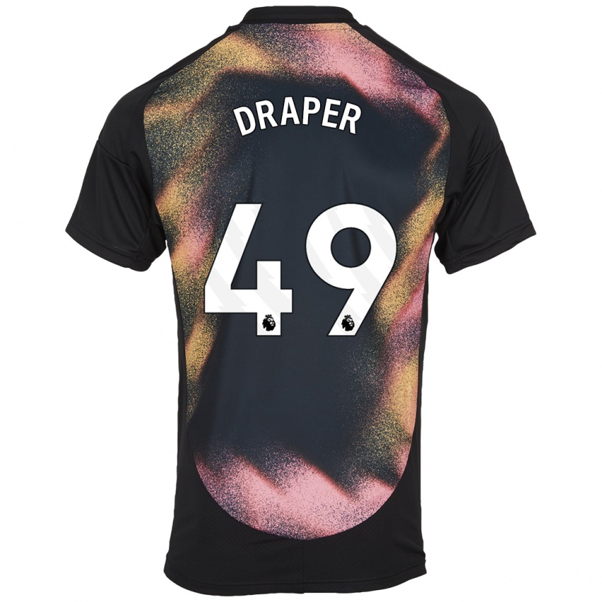 Niño Camiseta Denny Draper #49 Negro Blanco 2ª Equipación 2024/25 La Camisa Argentina