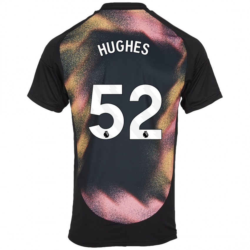 Niño Camiseta Iestyn Hughes #52 Negro Blanco 2ª Equipación 2024/25 La Camisa Argentina