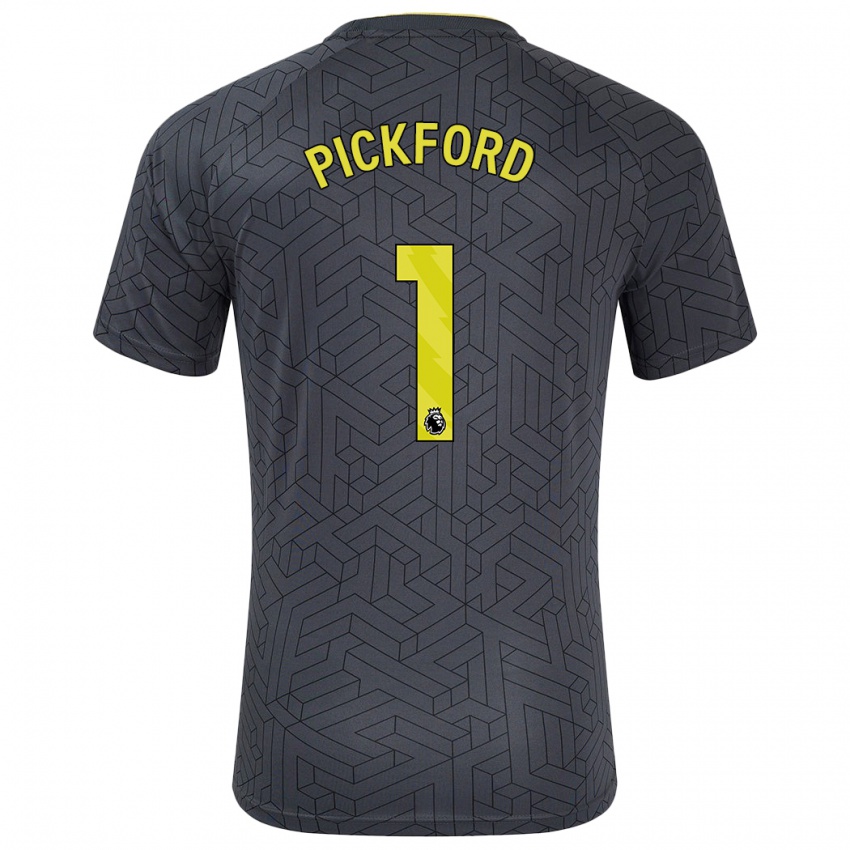 Niño Camiseta Pickford #1 Negro Amarillo 2ª Equipación 2024/25 La Camisa Argentina