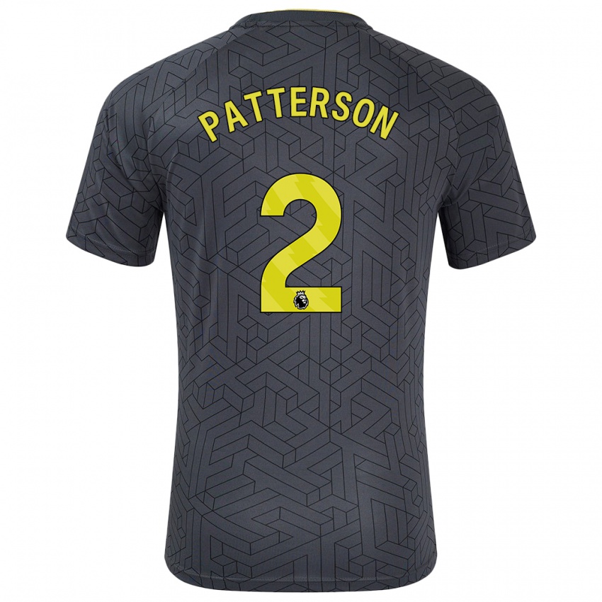 Niño Camiseta Nathan Patterson #2 Negro Amarillo 2ª Equipación 2024/25 La Camisa Argentina