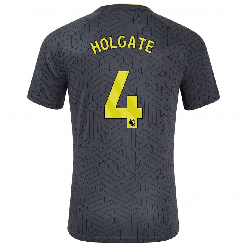 Niño Camiseta Mason Holgate #4 Negro Amarillo 2ª Equipación 2024/25 La Camisa Argentina