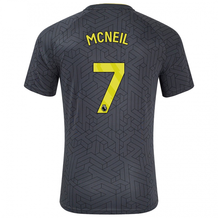 Niño Camiseta Dwight Mcneil #7 Negro Amarillo 2ª Equipación 2024/25 La Camisa Argentina