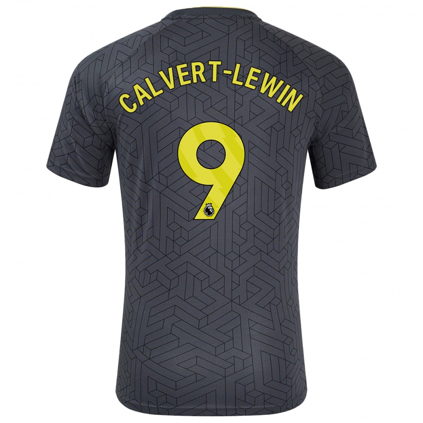 Niño Camiseta Dominic Calvert-Lewin #9 Negro Amarillo 2ª Equipación 2024/25 La Camisa Argentina