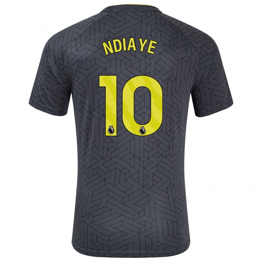 Niño Camiseta Iliman Ndiaye #10 Negro Amarillo 2ª Equipación 2024/25 La Camisa Argentina