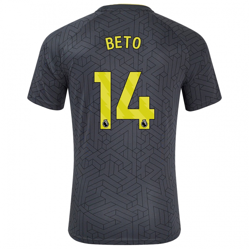 Niño Camiseta Beto #14 Negro Amarillo 2ª Equipación 2024/25 La Camisa Argentina