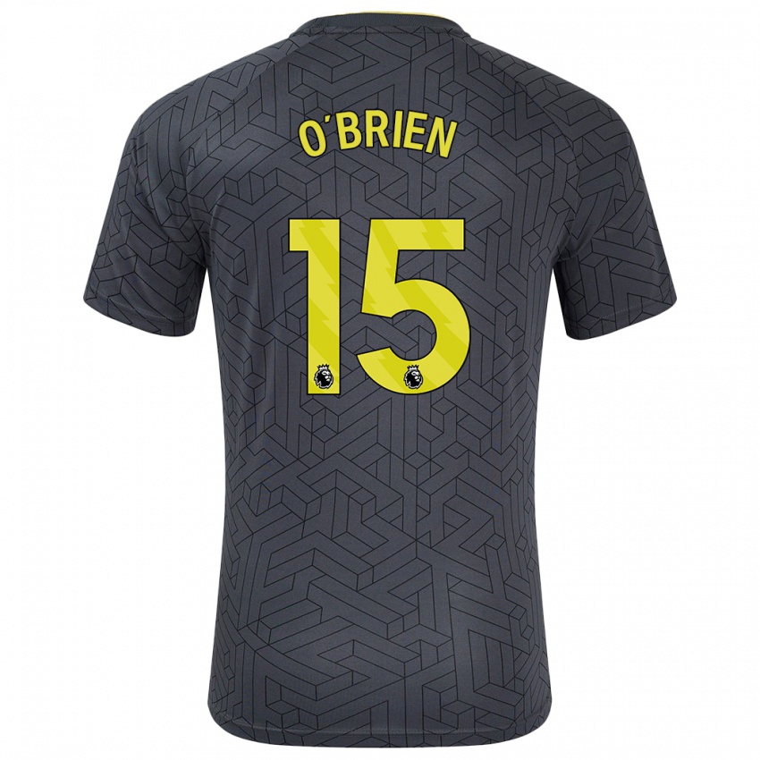 Niño Camiseta Jake O'brien #15 Negro Amarillo 2ª Equipación 2024/25 La Camisa Argentina