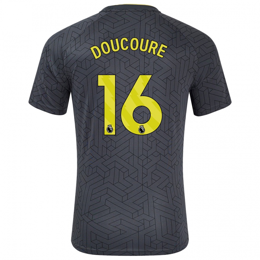 Niño Camiseta Abdoulaye Doucouré #16 Negro Amarillo 2ª Equipación 2024/25 La Camisa Argentina