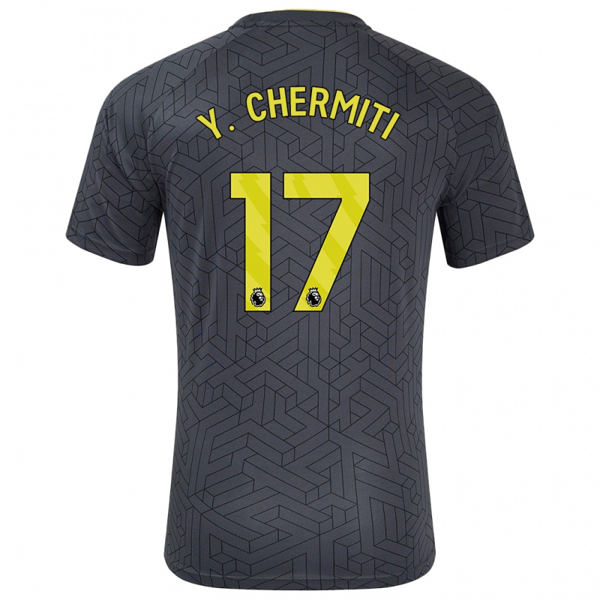 Niño Camiseta Chermiti #17 Negro Amarillo 2ª Equipación 2024/25 La Camisa Argentina