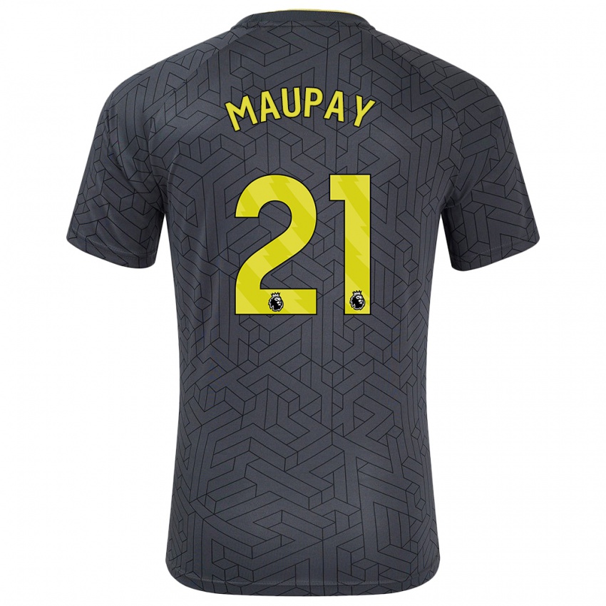 Niño Camiseta Neal Maupay #21 Negro Amarillo 2ª Equipación 2024/25 La Camisa Argentina