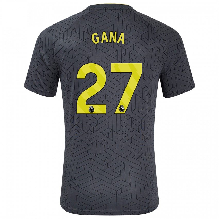 Niño Camiseta Idrissa Gueye #27 Negro Amarillo 2ª Equipación 2024/25 La Camisa Argentina