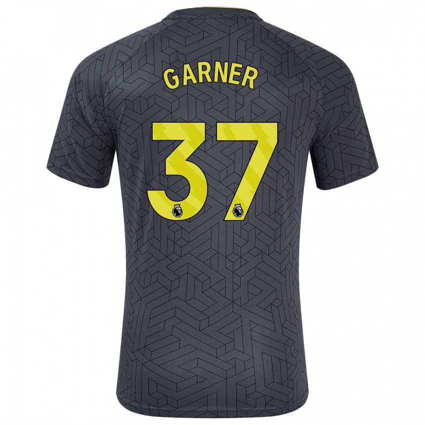 Niño Camiseta James Garner #37 Negro Amarillo 2ª Equipación 2024/25 La Camisa Argentina