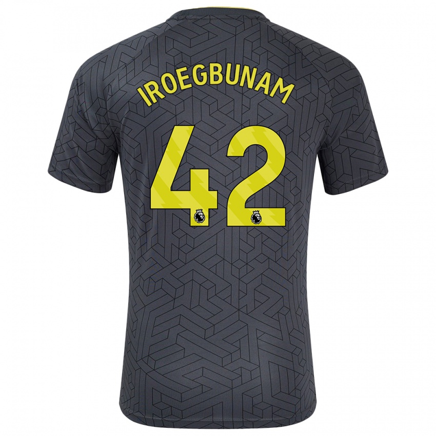 Niño Camiseta Tim Iroegbunam #42 Negro Amarillo 2ª Equipación 2024/25 La Camisa Argentina