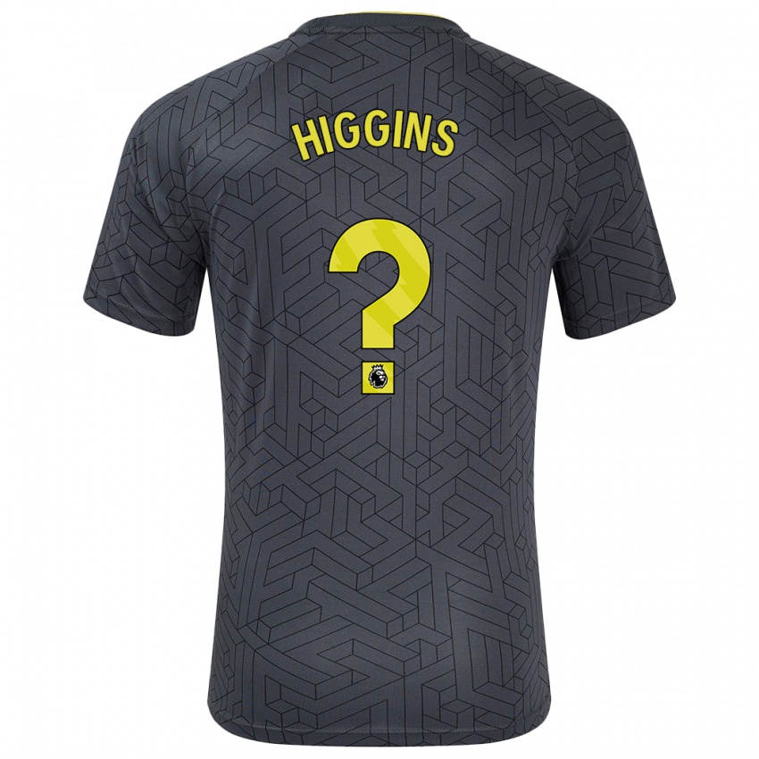 Niño Camiseta Liam Higgins #0 Negro Amarillo 2ª Equipación 2024/25 La Camisa Argentina