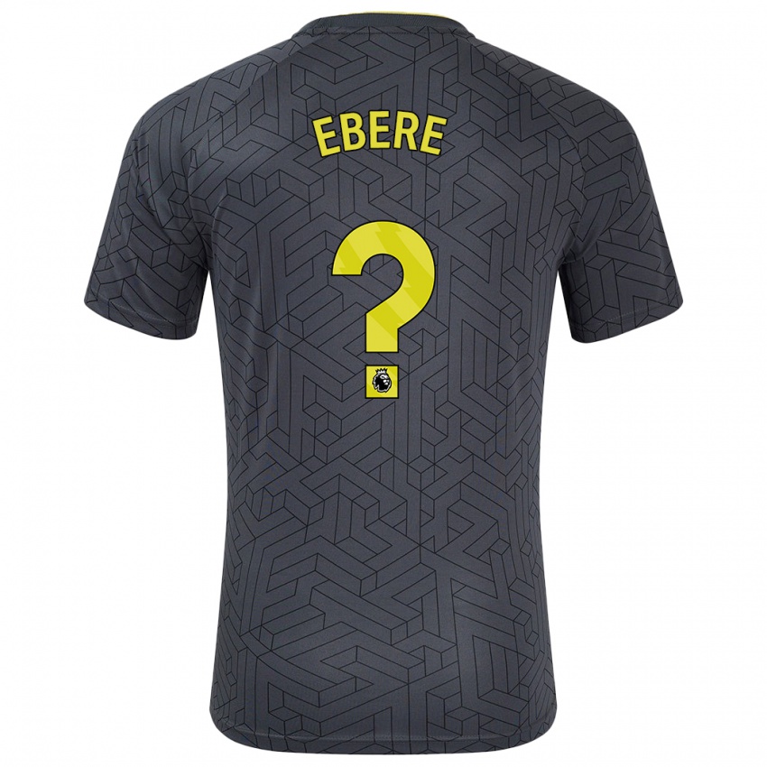 Niño Camiseta Coby Ebere #0 Negro Amarillo 2ª Equipación 2024/25 La Camisa Argentina