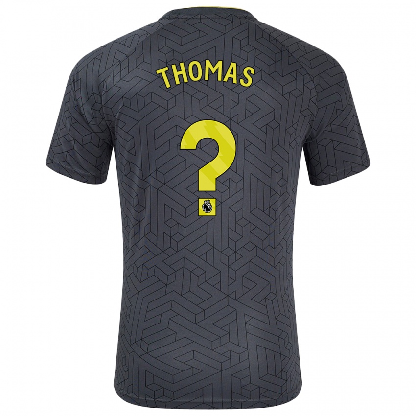 Niño Camiseta Aled Thomas #0 Negro Amarillo 2ª Equipación 2024/25 La Camisa Argentina