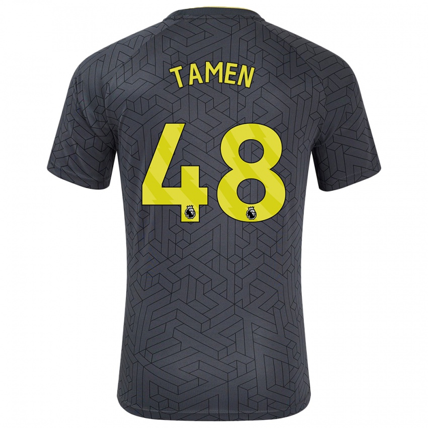 Niño Camiseta William Tamen #48 Negro Amarillo 2ª Equipación 2024/25 La Camisa Argentina