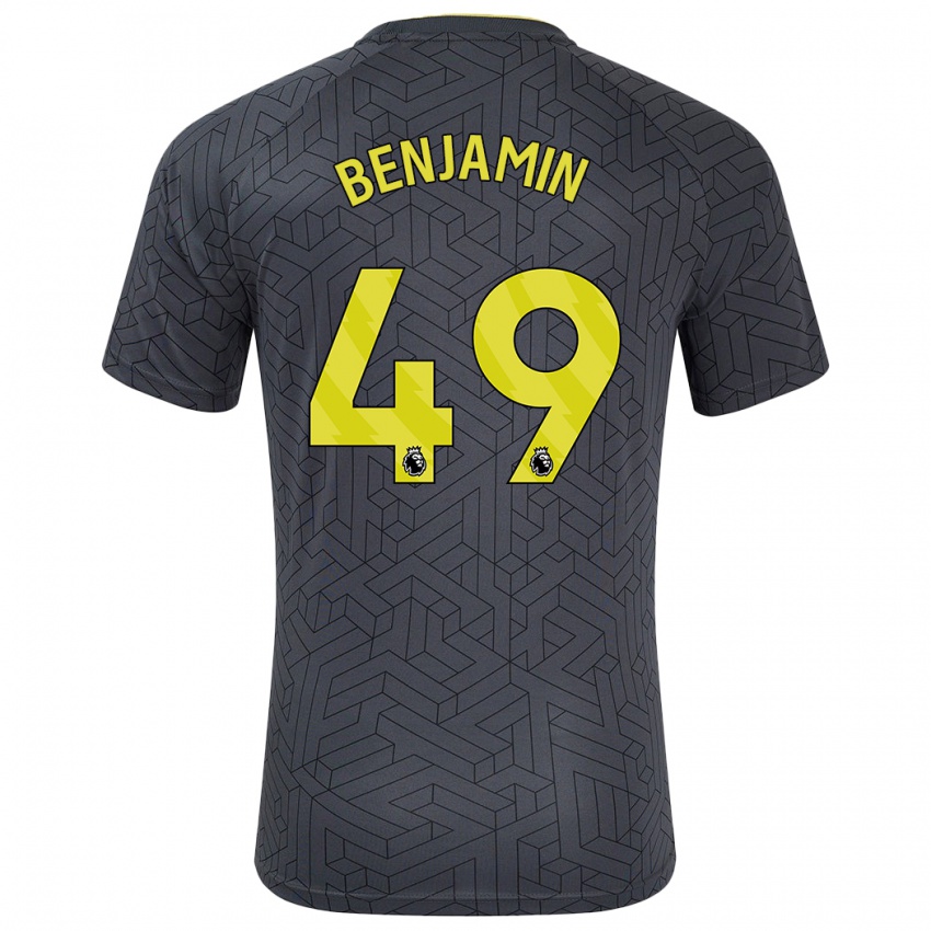 Niño Camiseta Omari Benjamin #49 Negro Amarillo 2ª Equipación 2024/25 La Camisa Argentina