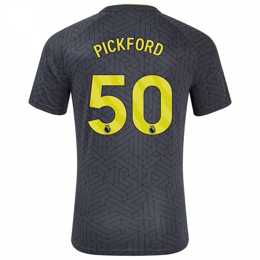 Niño Camiseta George Pickford #50 Negro Amarillo 2ª Equipación 2024/25 La Camisa Argentina