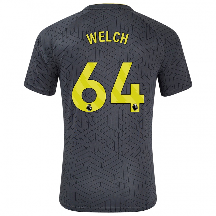 Niño Camiseta Reece Welch #64 Negro Amarillo 2ª Equipación 2024/25 La Camisa Argentina