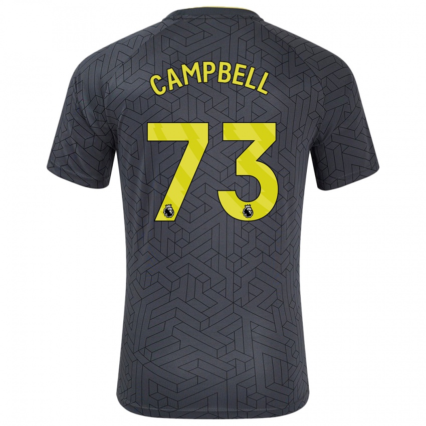 Niño Camiseta Elijah Campbell #73 Negro Amarillo 2ª Equipación 2024/25 La Camisa Argentina