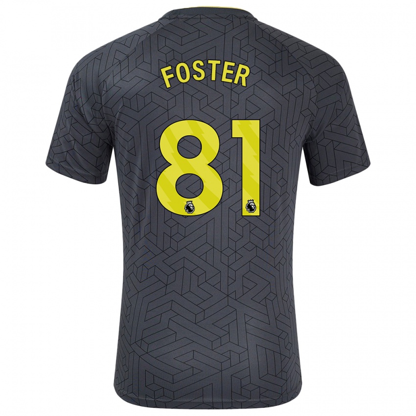 Niño Camiseta Harvey Foster #81 Negro Amarillo 2ª Equipación 2024/25 La Camisa Argentina