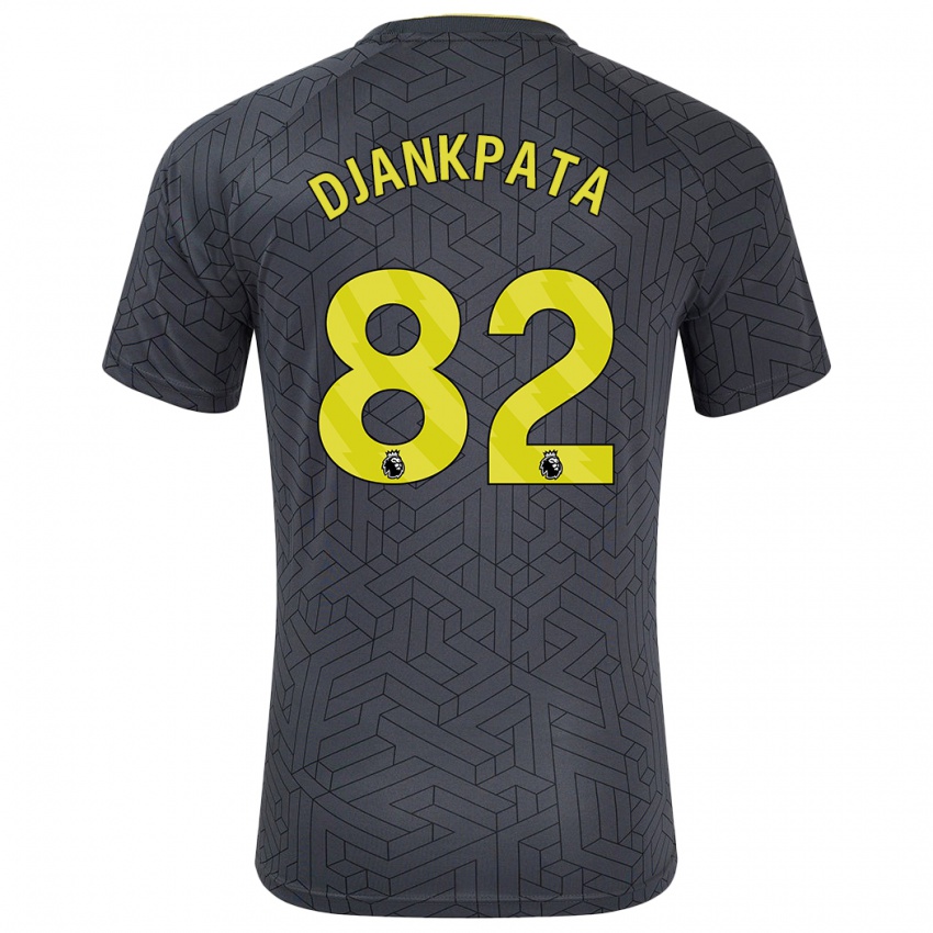 Niño Camiseta Halid Djankpata #82 Negro Amarillo 2ª Equipación 2024/25 La Camisa Argentina