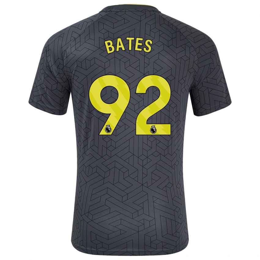 Niño Camiseta Callum Bates #92 Negro Amarillo 2ª Equipación 2024/25 La Camisa Argentina