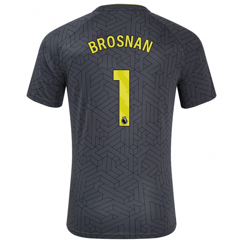 Niño Camiseta Courtney Brosnan #1 Negro Amarillo 2ª Equipación 2024/25 La Camisa Argentina