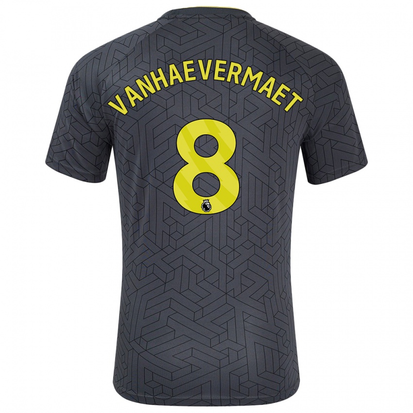 Niño Camiseta Justine Vanhaevermaet #8 Negro Amarillo 2ª Equipación 2024/25 La Camisa Argentina