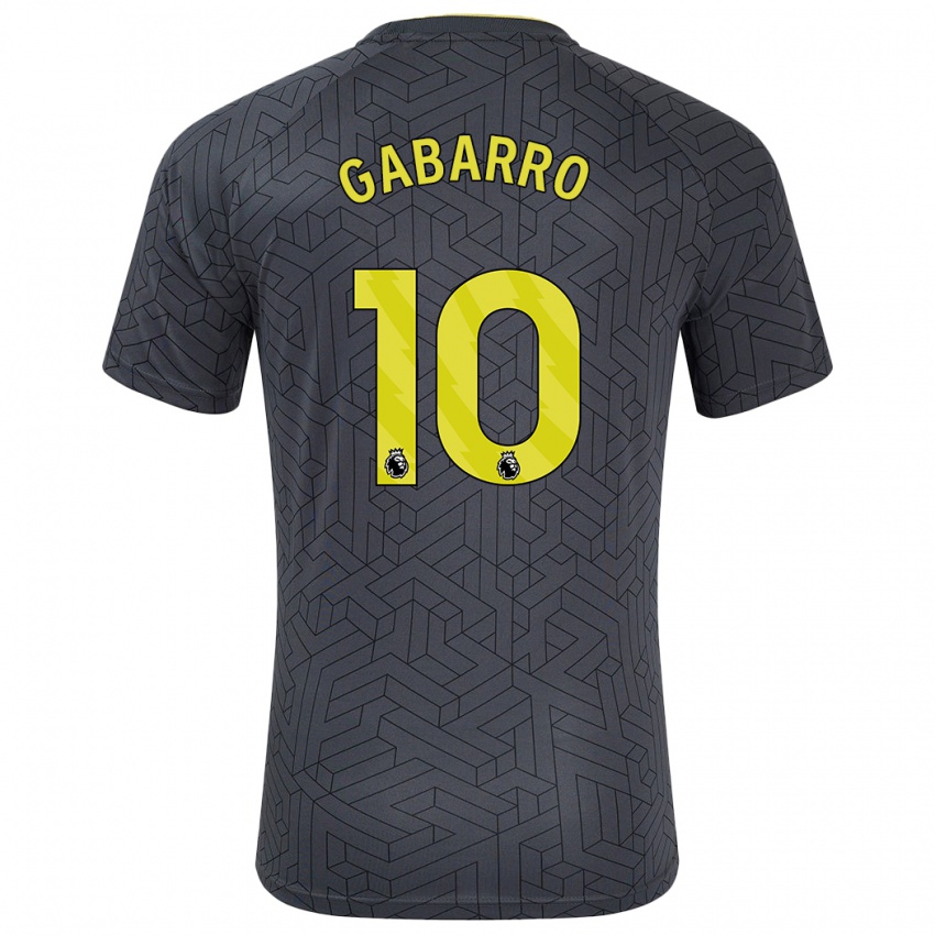 Niño Camiseta Inma Gabarro #10 Negro Amarillo 2ª Equipación 2024/25 La Camisa Argentina