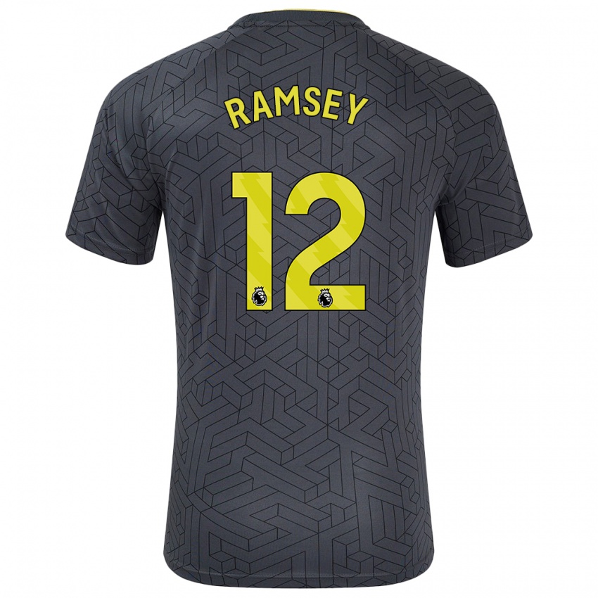 Niño Camiseta Emily Ramsey #12 Negro Amarillo 2ª Equipación 2024/25 La Camisa Argentina