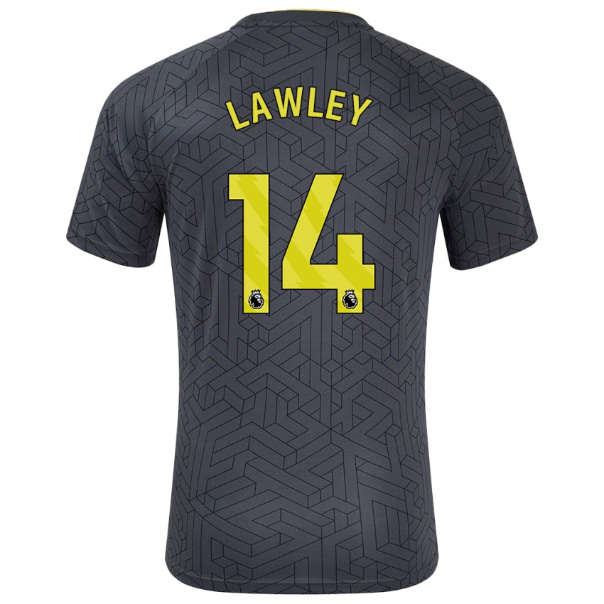 Niño Camiseta Melissa Lawley #14 Negro Amarillo 2ª Equipación 2024/25 La Camisa Argentina