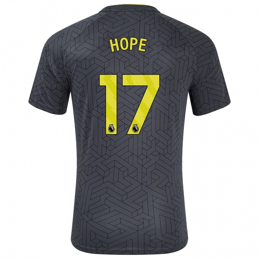 Niño Camiseta Lucy Hope #17 Negro Amarillo 2ª Equipación 2024/25 La Camisa Argentina