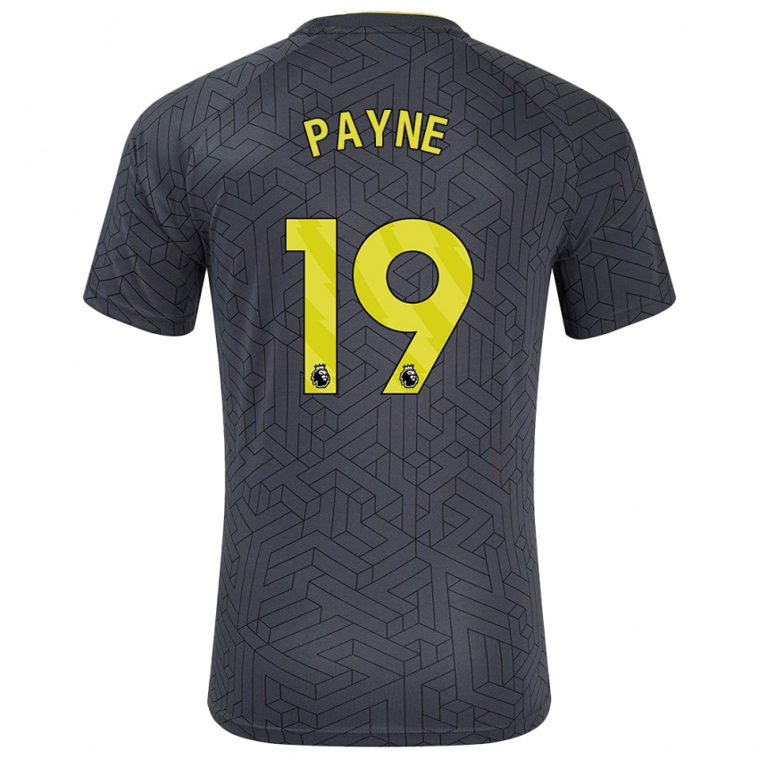 Niño Camiseta Heather Payne #19 Negro Amarillo 2ª Equipación 2024/25 La Camisa Argentina