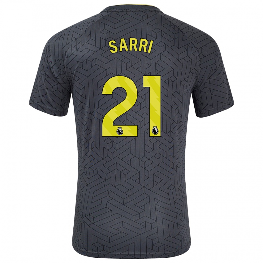 Niño Camiseta Veatriki Sarri #21 Negro Amarillo 2ª Equipación 2024/25 La Camisa Argentina