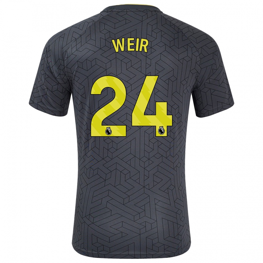 Niño Camiseta Kenzie Weir #24 Negro Amarillo 2ª Equipación 2024/25 La Camisa Argentina