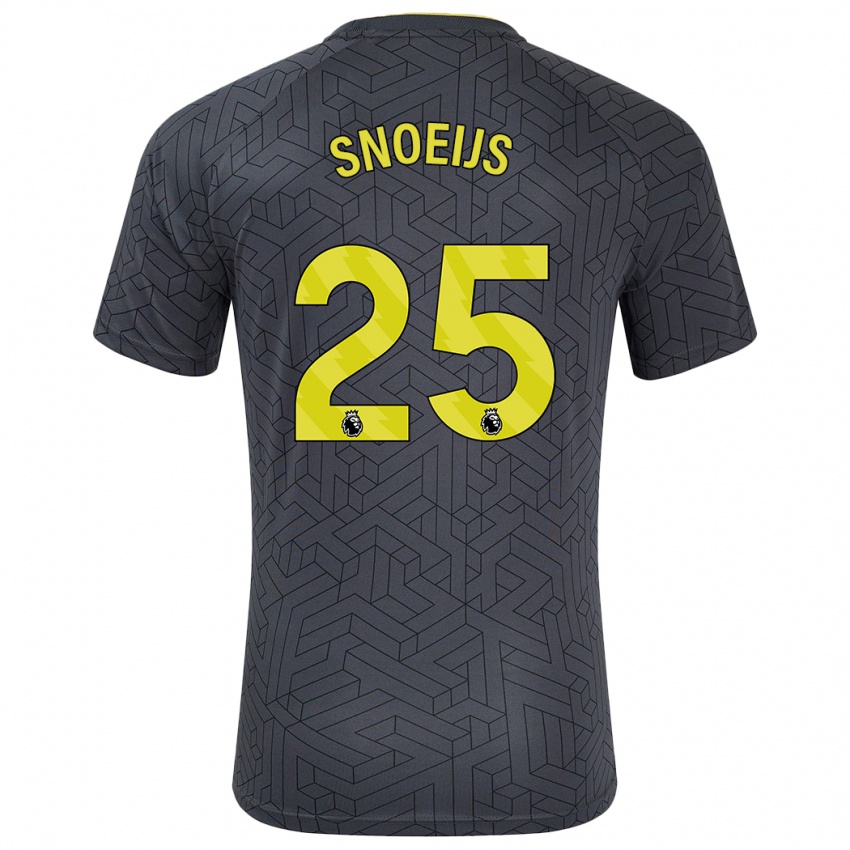 Niño Camiseta Katja Snoeijs #25 Negro Amarillo 2ª Equipación 2024/25 La Camisa Argentina