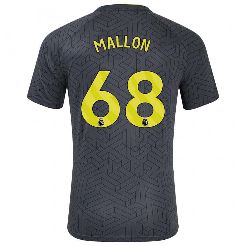 Niño Camiseta Mathew Mallon #68 Negro Amarillo 2ª Equipación 2024/25 La Camisa Argentina