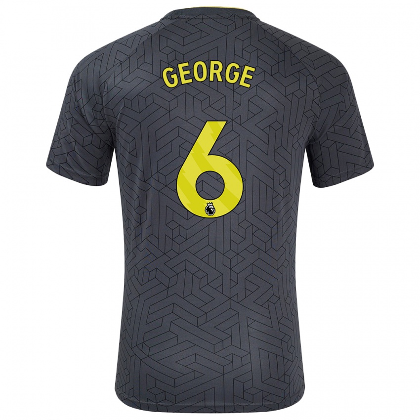 Niño Camiseta Gabrielle George #6 Negro Amarillo 2ª Equipación 2024/25 La Camisa Argentina