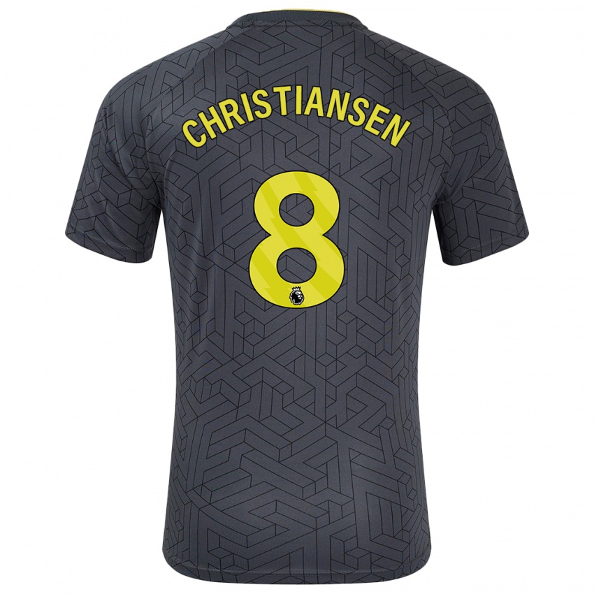 Niño Camiseta Izzy Christiansen #8 Negro Amarillo 2ª Equipación 2024/25 La Camisa Argentina